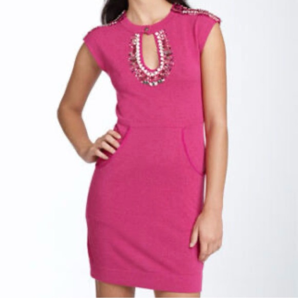 NANETTE LEPORE Embellished Pink Knit Dress - Picture 7 of 7